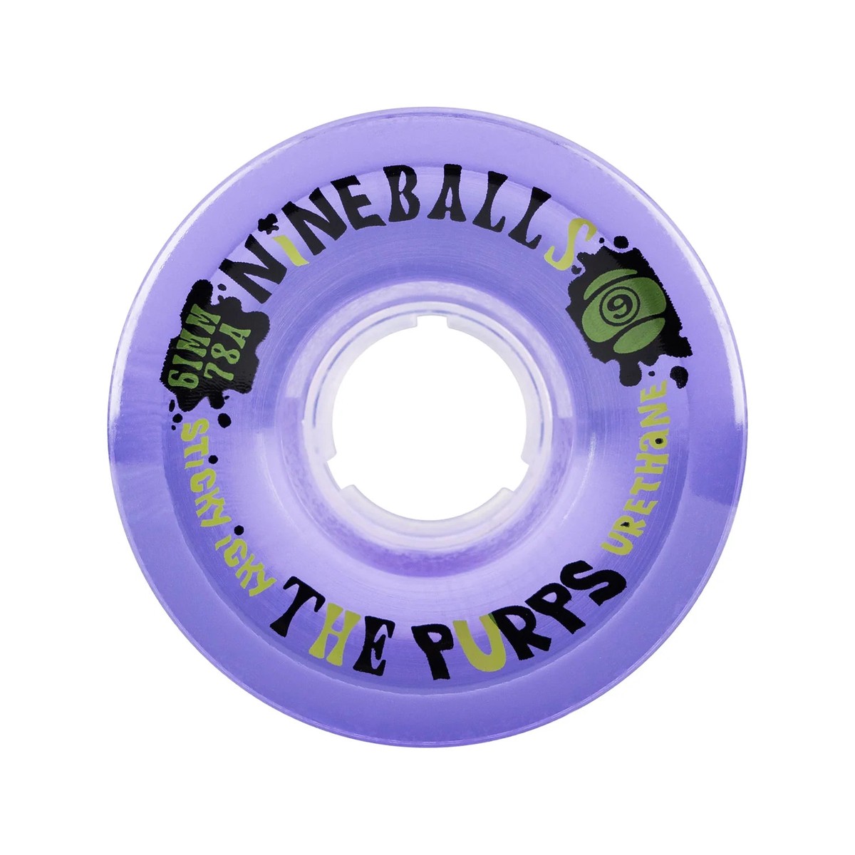 Sector Nine 61 mm 78a Nine Ball Clear Purple Cruiser Skateboard Wheels - Default