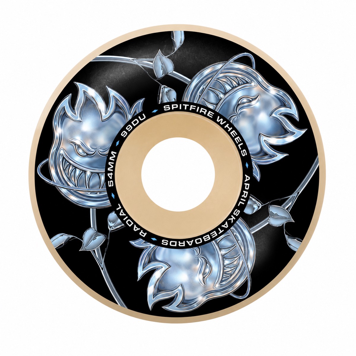 Spitfire x April Bighead Rose Natural Formula Four Radial 99D 54mm Skateboard Wheels - 54