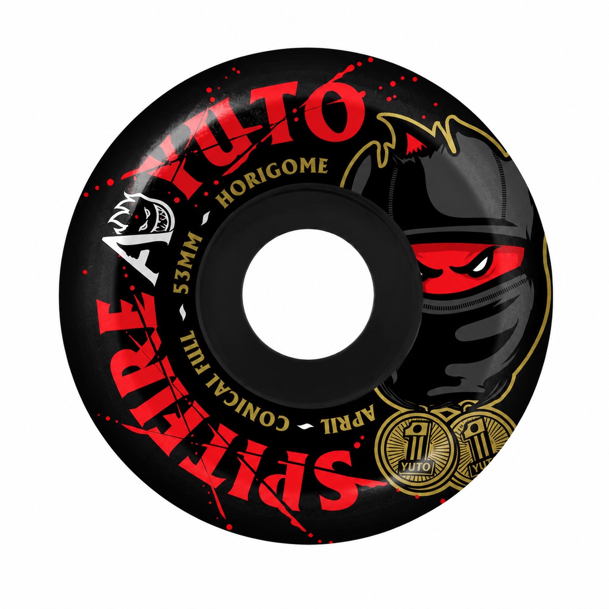 Spitfire x April Yuto Formula Four Conical Full 99D 53mm Black Skateboard Wheels - 53