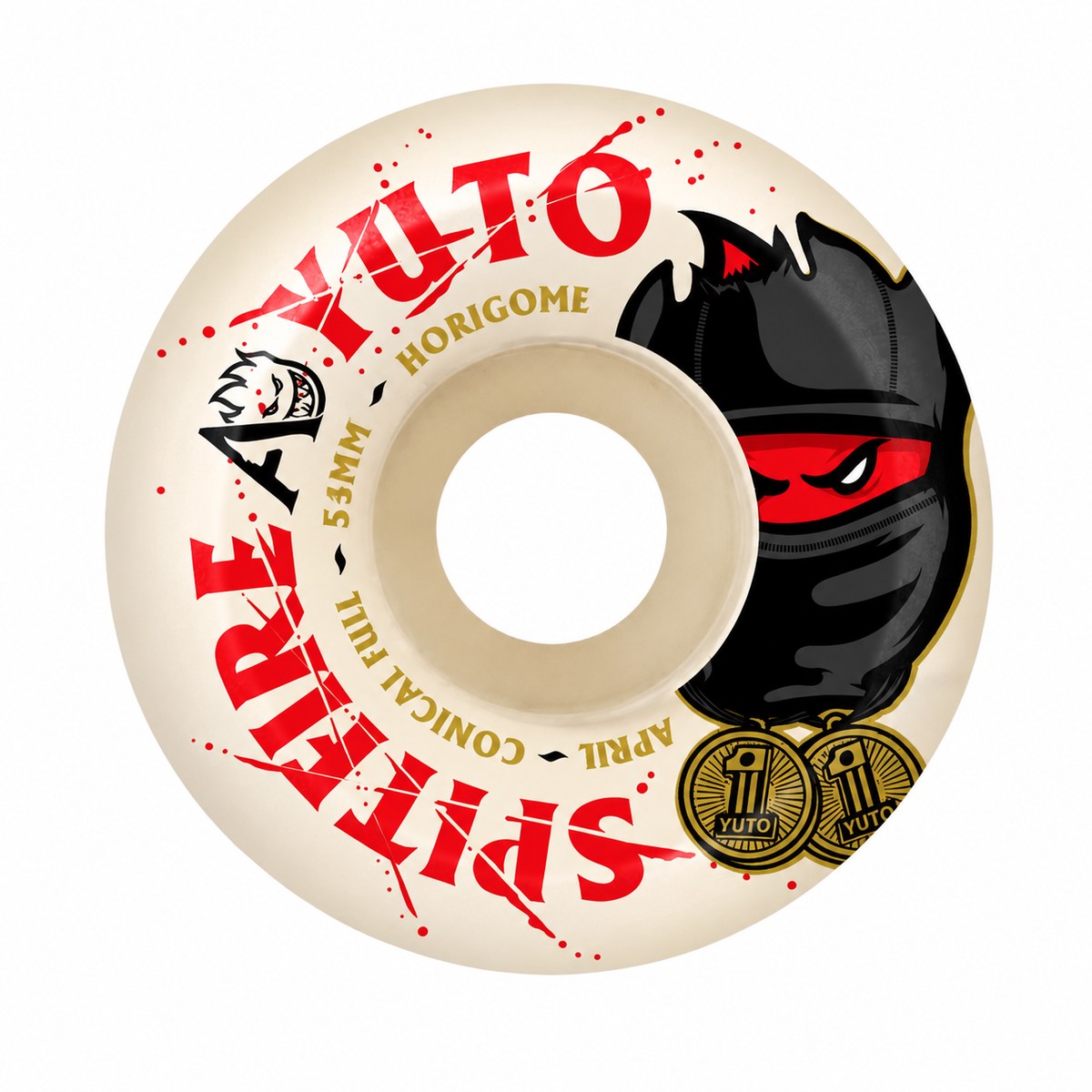 Spitfire x April Yuto Formula Four Conical Full 99D 54mm Natural Skateboard Wheels - 54