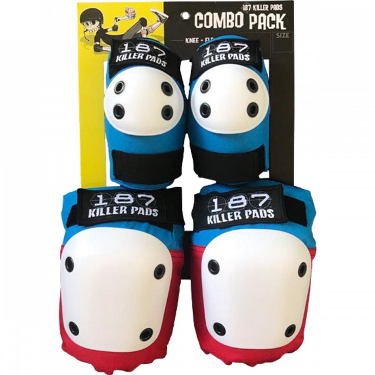 187 Combo Pack Knee/Elbow Pad Set S/M - Red/White/Blue - Default Title