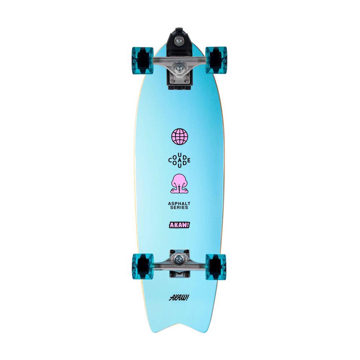 AKAW! Concrete Wave Blue 32" Surfskate Longboard - Default Title