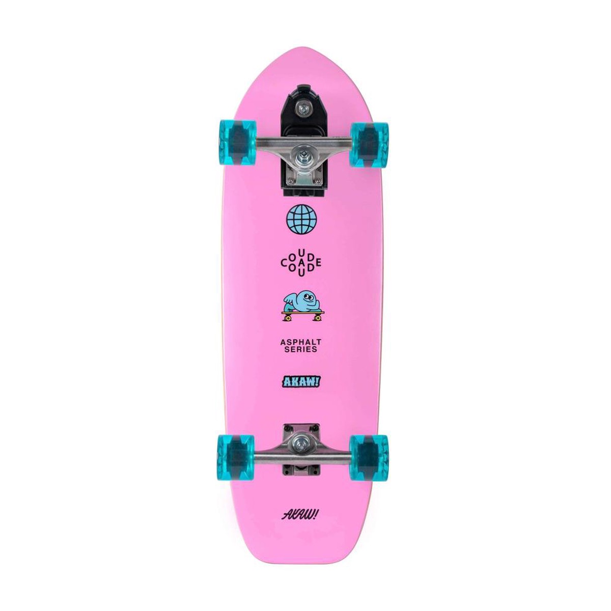 AKAW! Concrete Wave Pink 31" Surfskate Longboard - Default Title