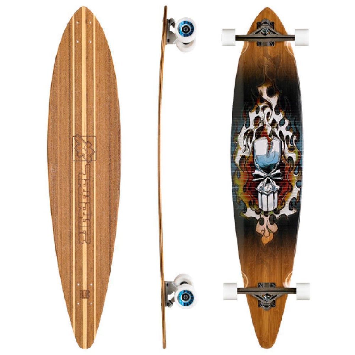 Bamboo Steelhead Trurute 44" Pintail longboard - Complete with skate tool