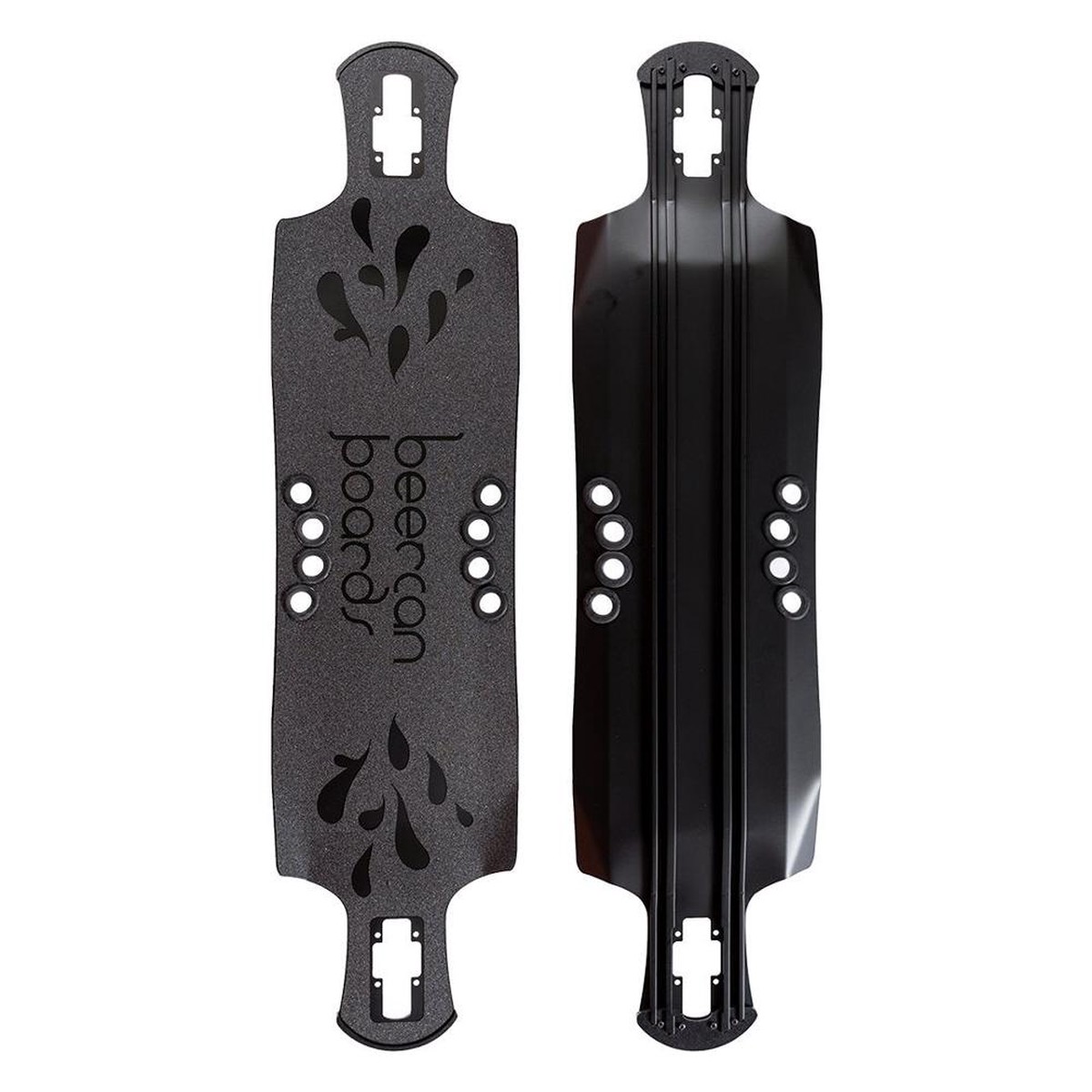 Beercan Black 42" Oat Soda Drop Through Longboard Deck - Deck with skate tool