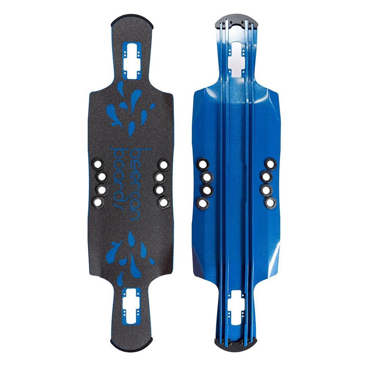 Beercan Blue 40" Kegger Drop Through Longboard Deck - Deck with skate tool