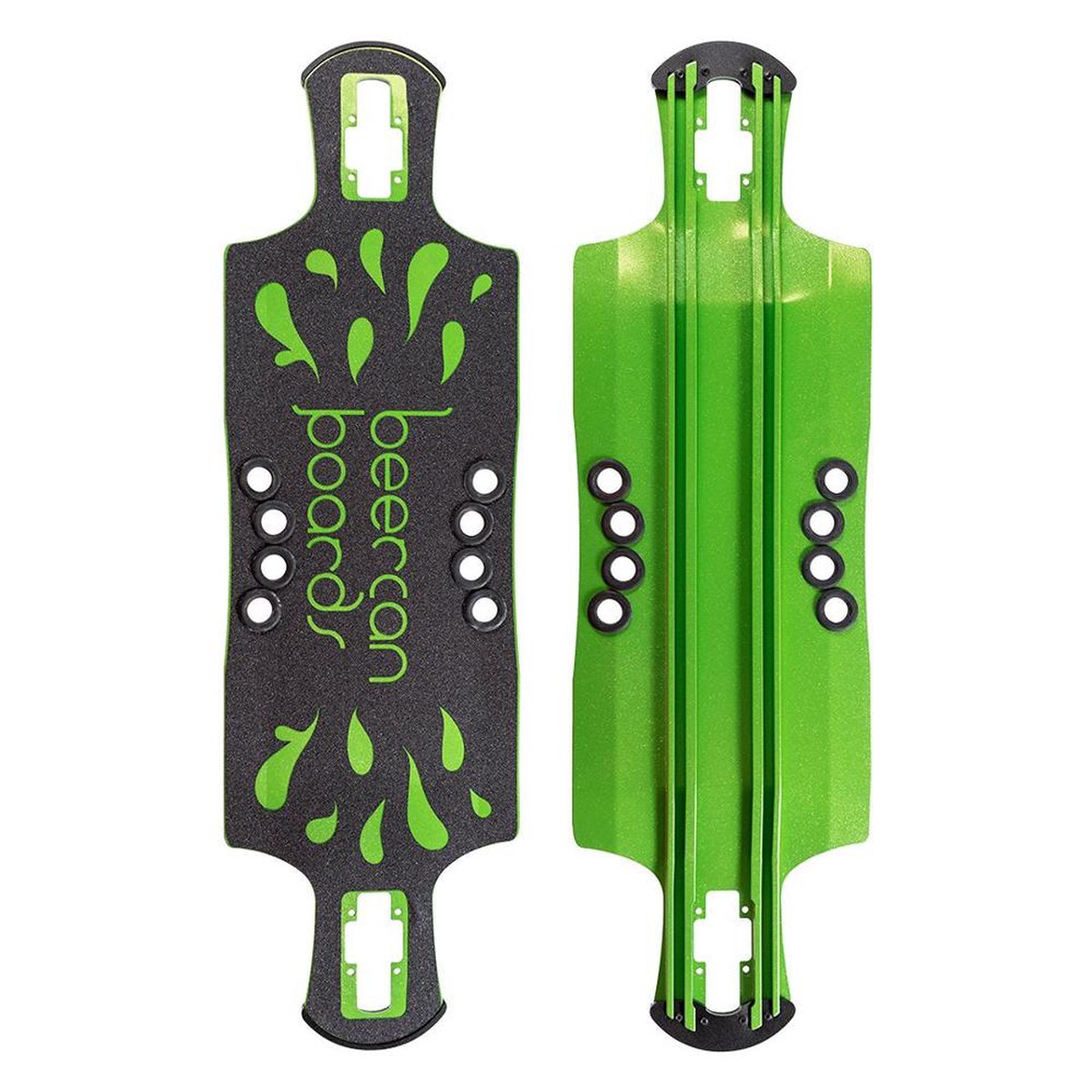 Beercan Green 35" Oat Soda Drop Through Deck - Deck with skate tool