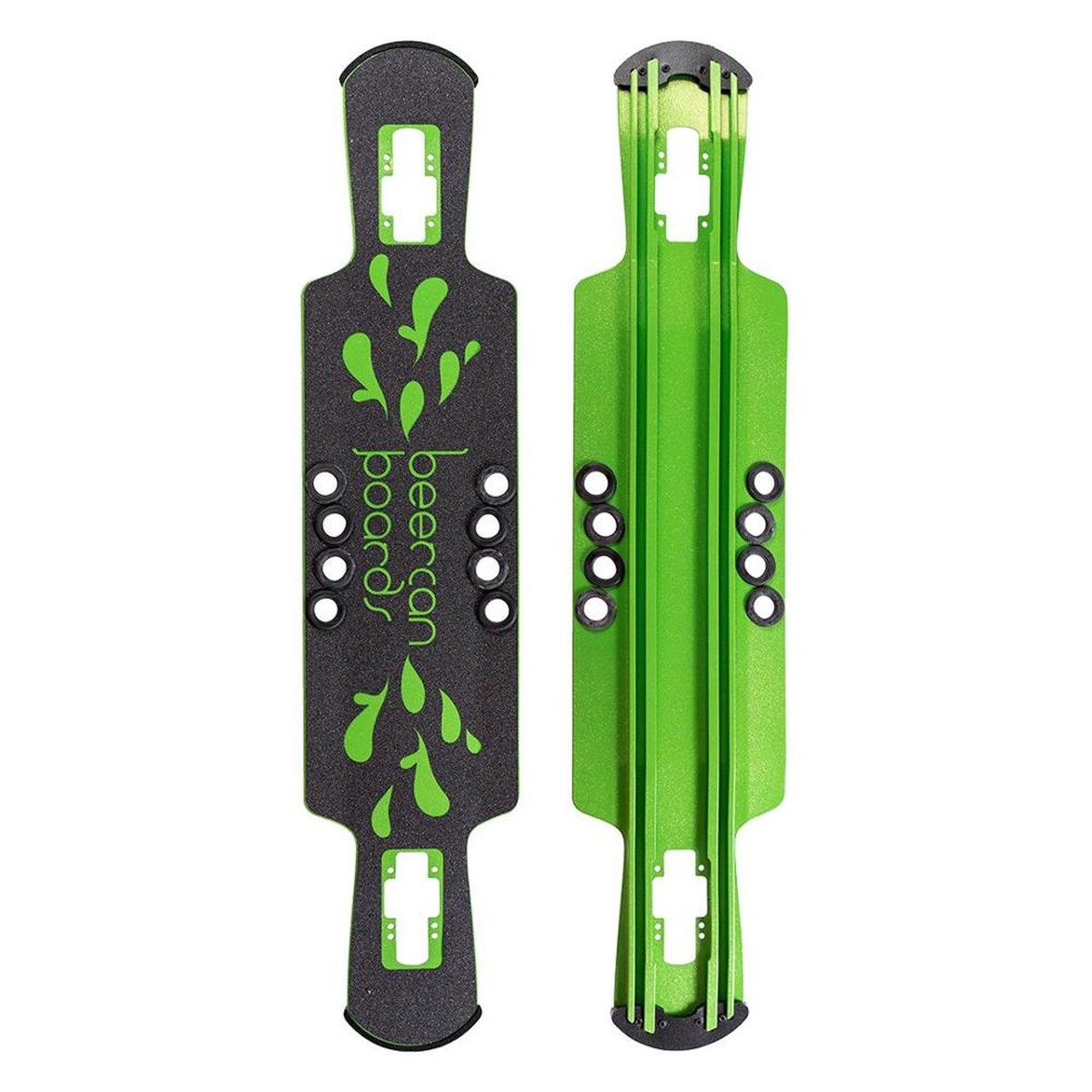 Beercan Green 37" Kegger Lite Drop Through Longboard Deck - Deck with skate tool