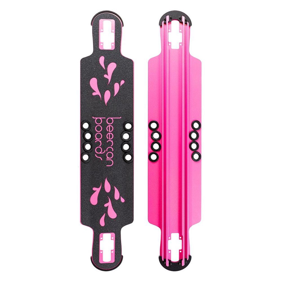 Beercan Pink 38" Hoke Drop Through Deck - Deck with skate tool