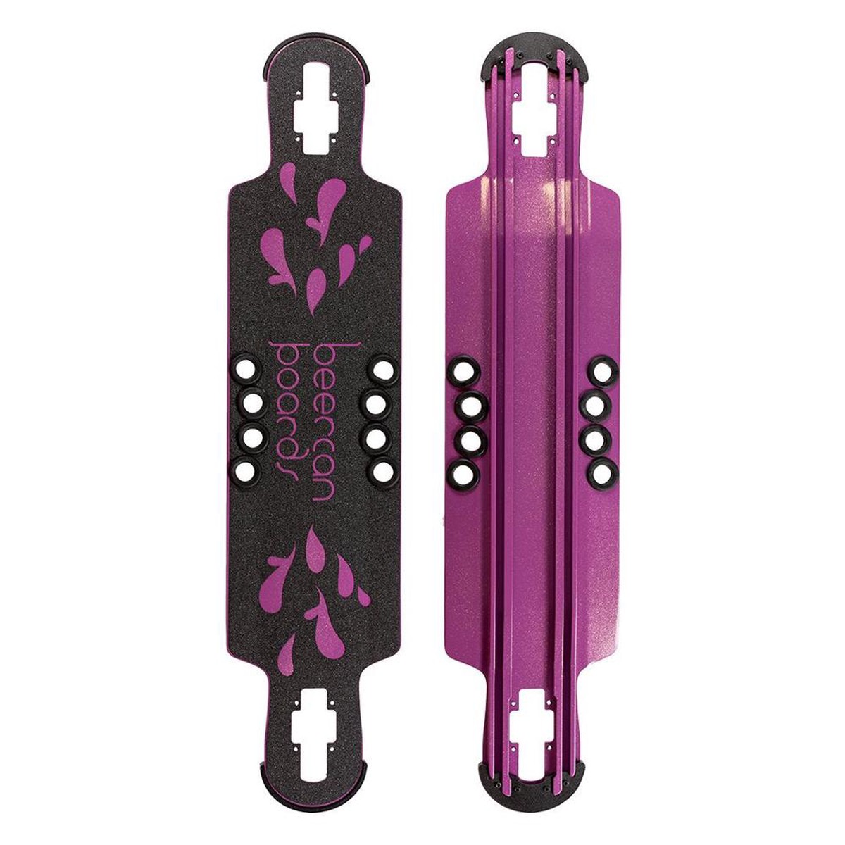 Beercan Purple 38" Hoke Drop Through Longboard Deck - Deck with skate tool