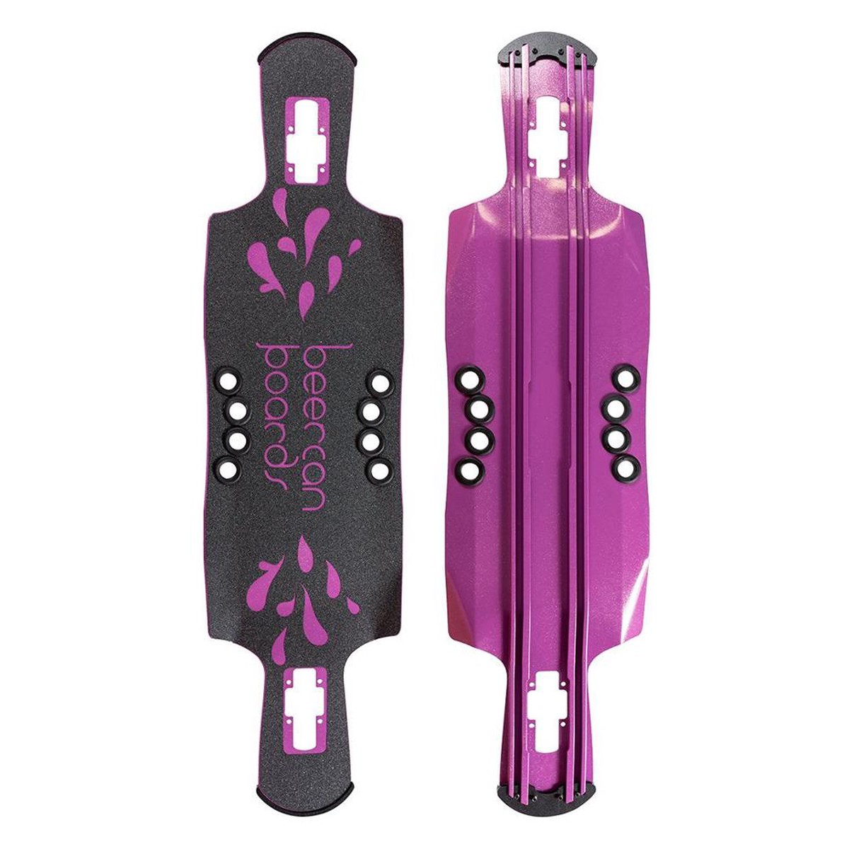 Beercan Purple 40" Kegger Drop Through Deck - Deck with skate tool