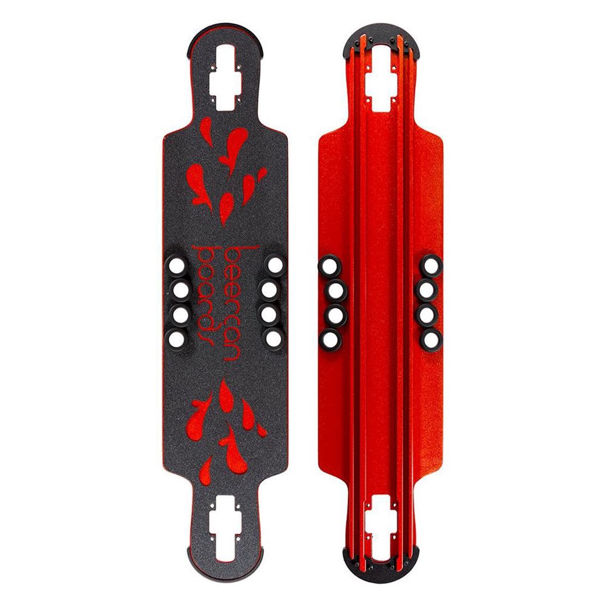 Beercan Red 38" Hoke Drop Through Deck - Deck with skate tool