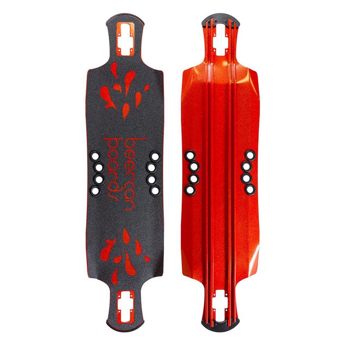Beercan Red 42" Oat Soda Drop Through Deck - Deck with skate tool