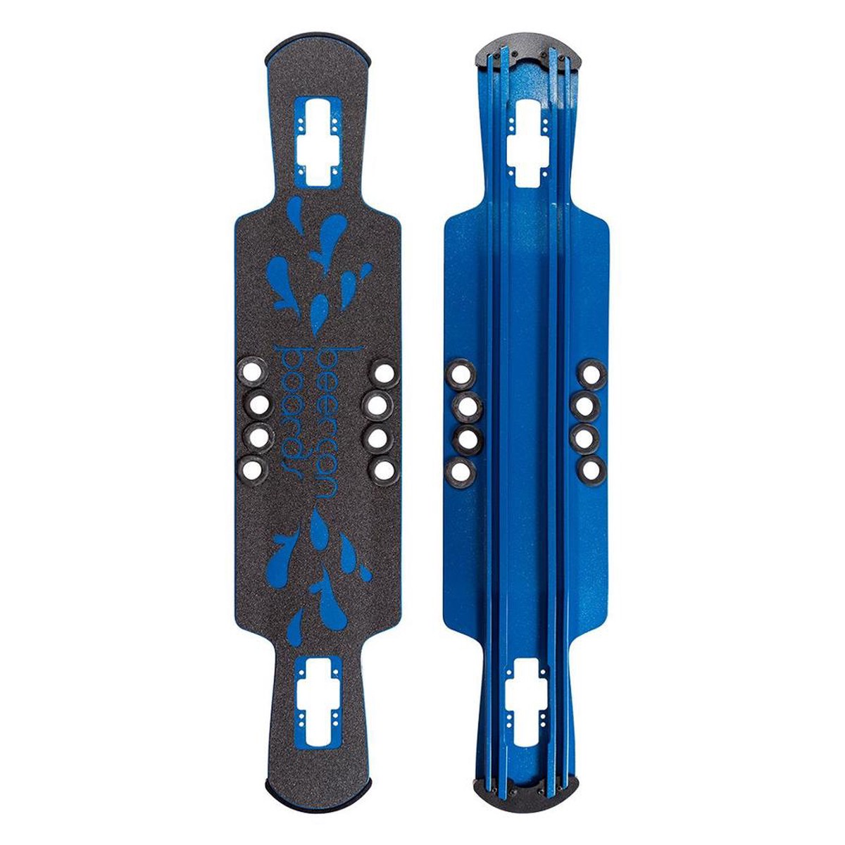 Beercan Blue 37" Kegger Lite Drop Through Longboard Deck - Deck with skate tool