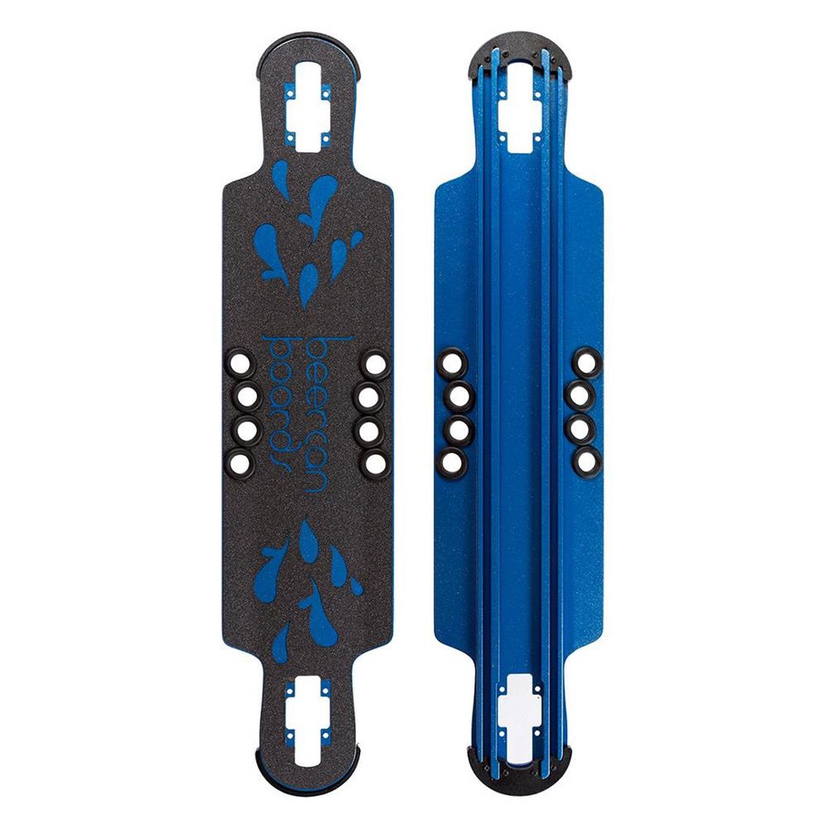 Beercan Blue 38" Hoke Drop Through Longboard Deck - Deck with skate tool
