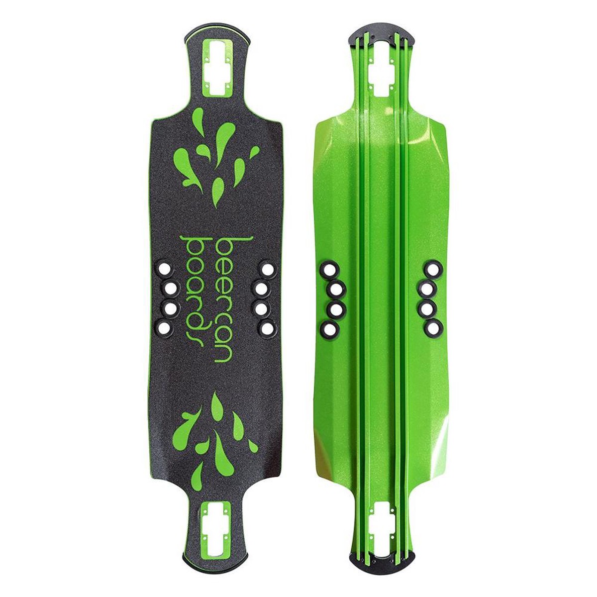 Beercan Green 42" Oat Soda Drop Through Longboard Deck - Deck with skate tool