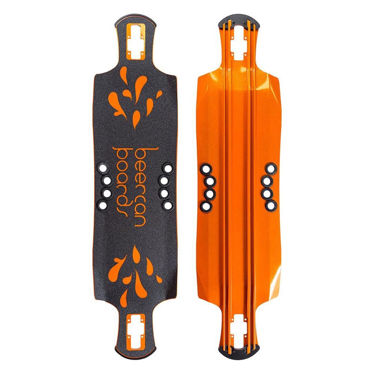 Beercan Orange 42" Oat Soda Drop Through Longboard Deck - Deck with skate tool