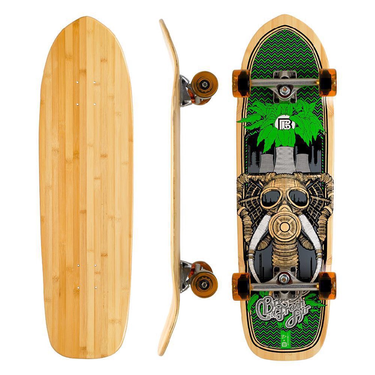 Bamboo Fresh Air Pool Deck 32" Cruiser - Complete with skate tool