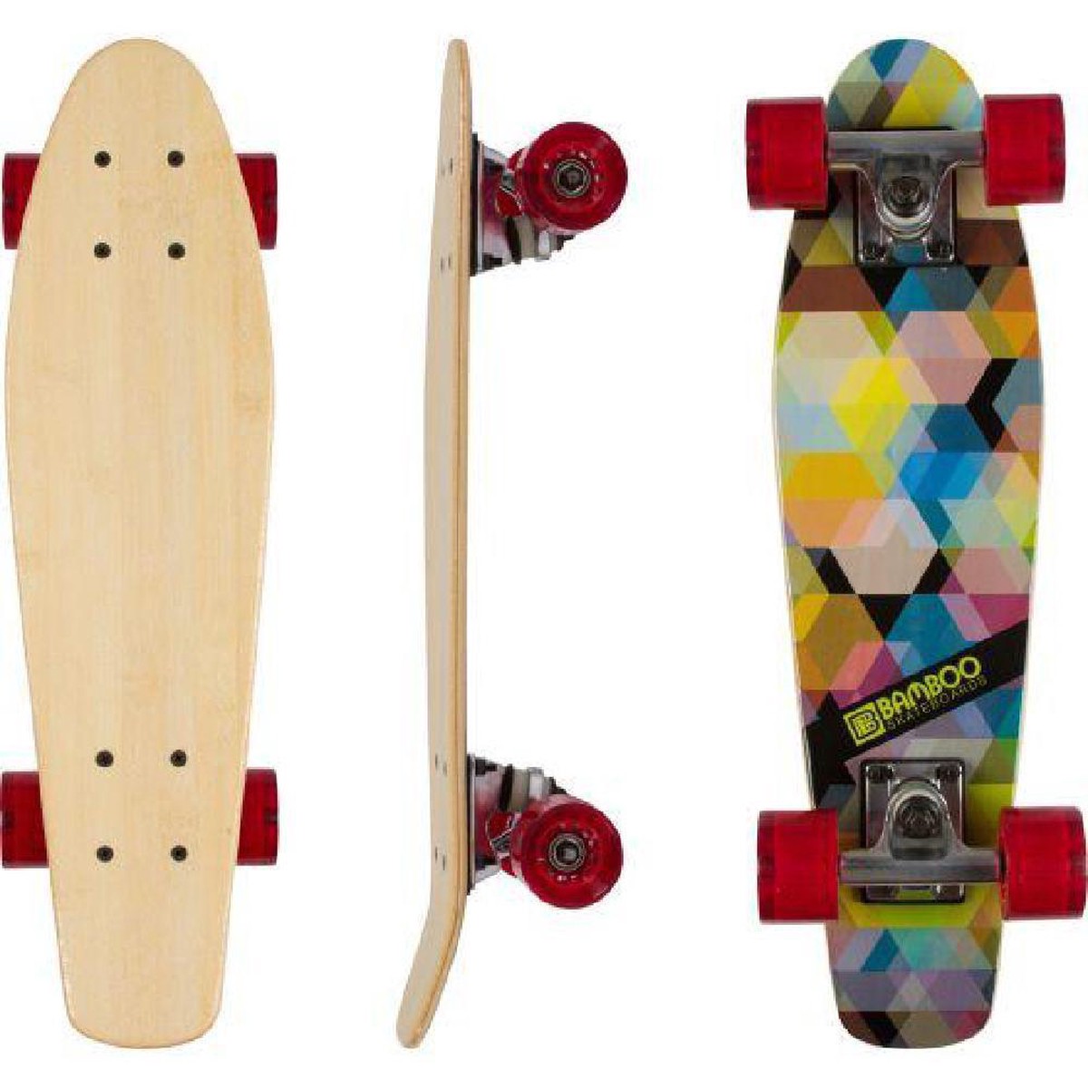 Bamboo Kaleidoscope 22.5" Mini Cruiser - Complete with skate tool
