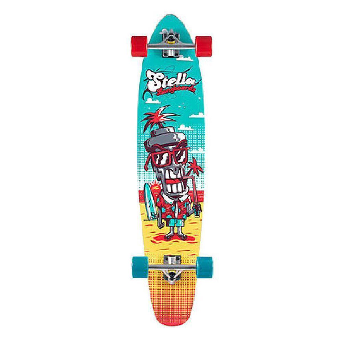 Stella 42" Beach Head Kicktail Longboard - Complete with skate tool