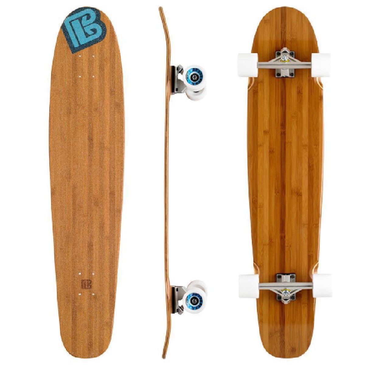 Bamboo Double Kick Blank 42" Kicktail Longboard - Complete with skate tool