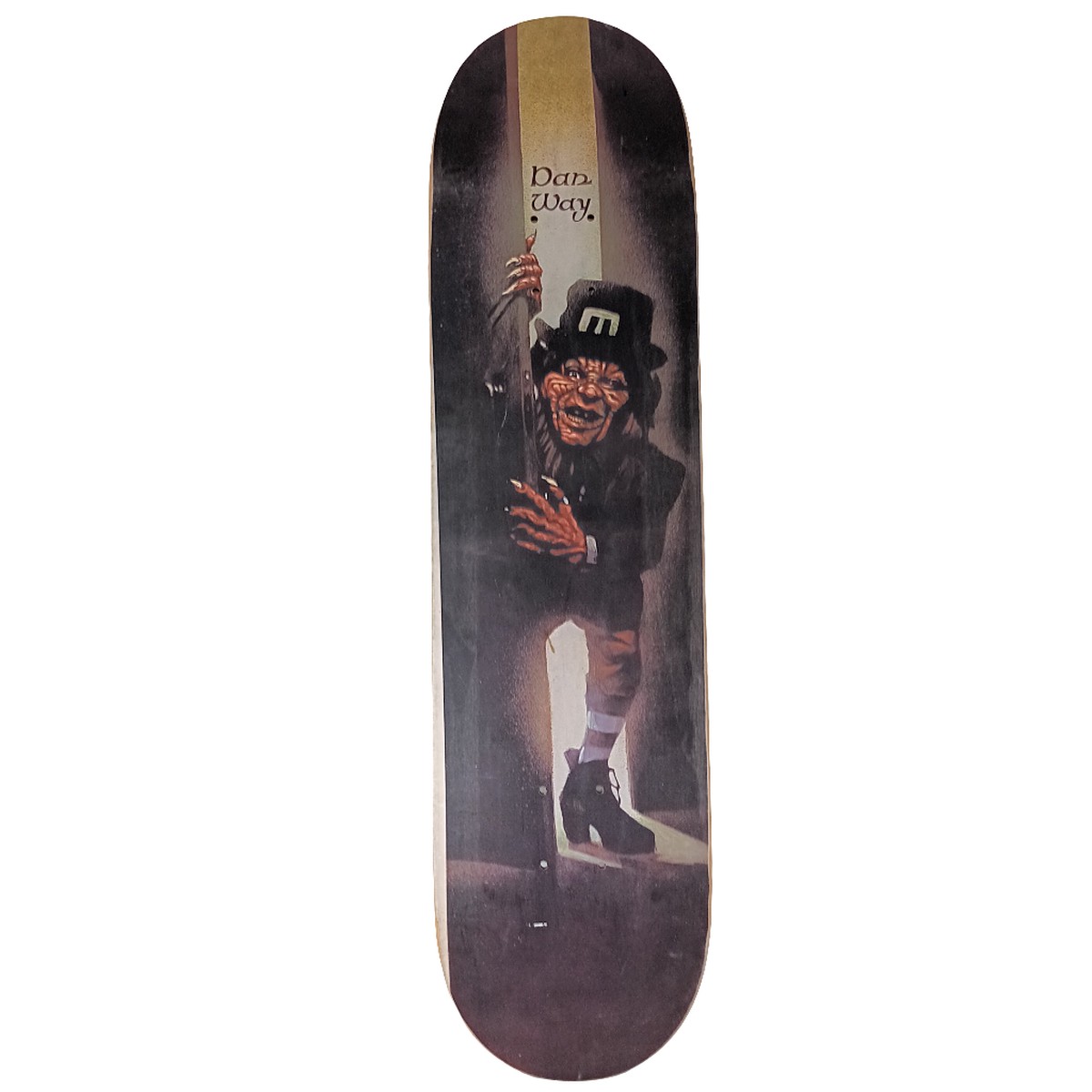 101 Danny Way Original Dan Way Leprechaun Slick Bottom Graphic Black Multi Color Size 8 Skateboard Deck - 8.0"