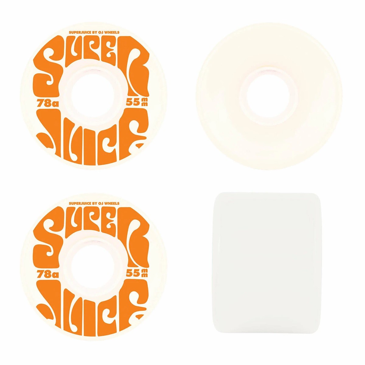 OJ Mini Super Juice Wheels Set White 55mm 78a