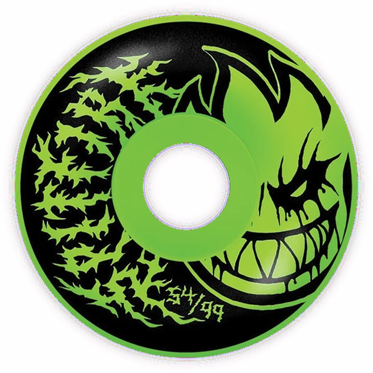 SPITFIRE F4 99a BH RADIAL FULL 54mm DEATHMASK II GLOW WHEELS SET